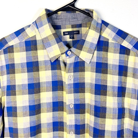 GAP Men's Size XL Casual Button Down Cotton Shirt Short Sleeve Plaid - Picture 3 of 5